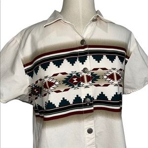 90s Western Cropped Top | Brooks & Dunn Collection | Size XL